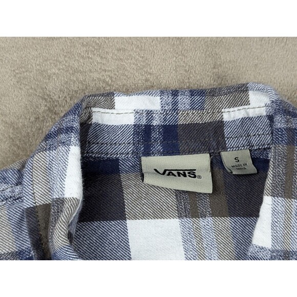 Vans Off The Wall Men's Long Sleeve Plaid Flannel Chest Pocket Button Up Shirt - Picture 4 of 8